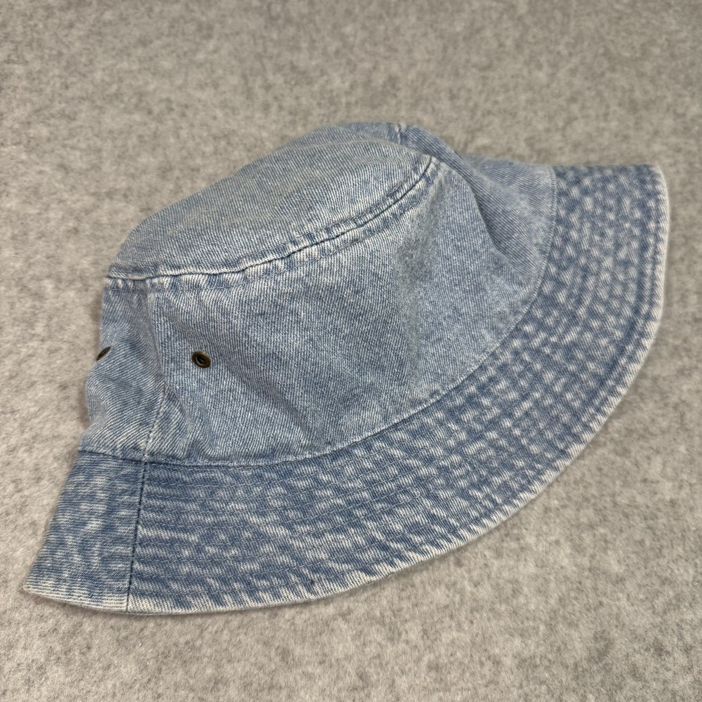 Newhattan Denim Jean Bucket Hat Size L/XL 100% Cotton Trendy 90s Retro Sun Hat